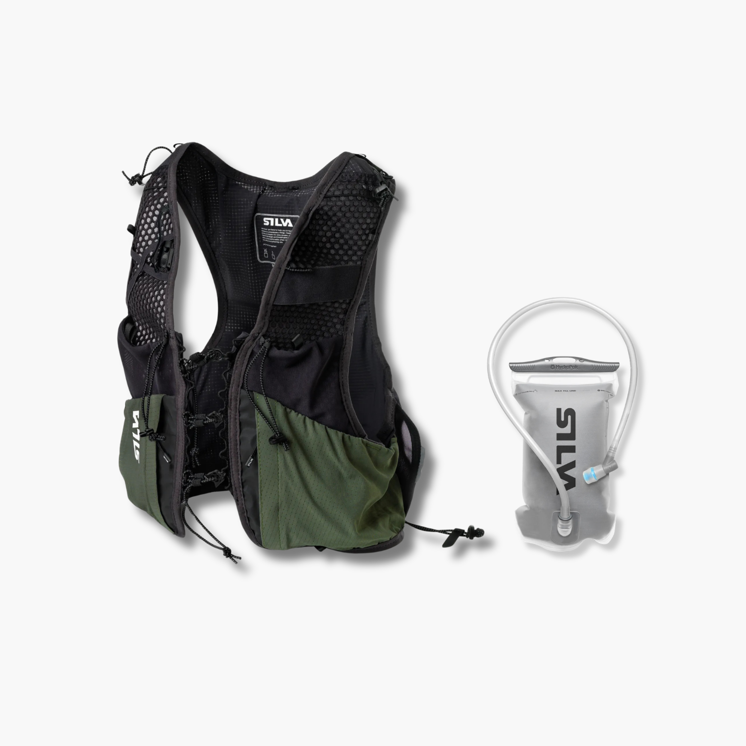 Strive 10L Running Vest Green + Hydration Reservoir 1L